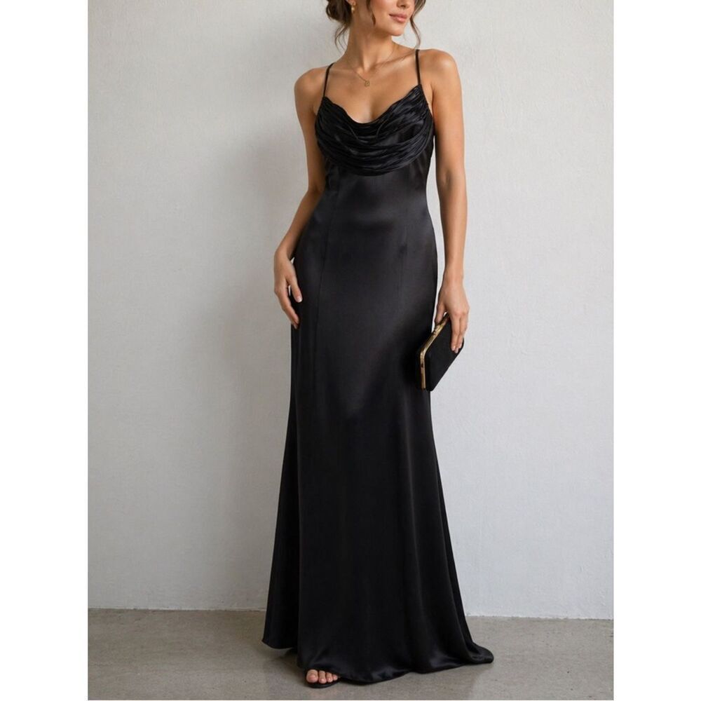 Rimini black maxi evening gown dress size 4